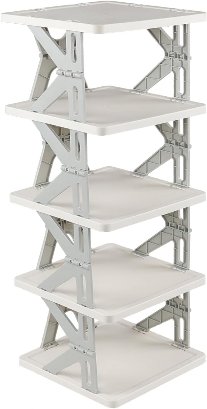 5-Tier Collapsible Shoe Rack Free Standing Multifunctional Storage Organizer