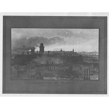 GLASGOW by Night - Antique Print 1901
