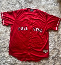 Full Send Classics Red Baseball Jersey by Nelk Boys Authentic Size L