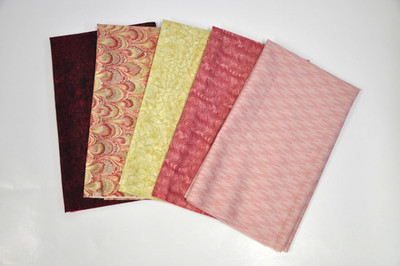Jinny Beyers Quilt Fabric of Assorted Prints,  Five Fat Quarter Bundle LOT B