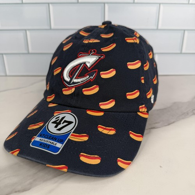 #ad Columbus Clippers Hat Cap Strap Back Boys One Size Blue Hot Dog MILB Baseball 47 $24.99