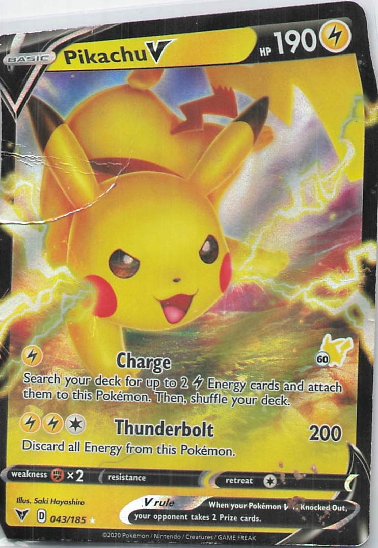 Pikachu V Holo Ultra Rare SWSH04: Vivid Voltage 043/185 HP