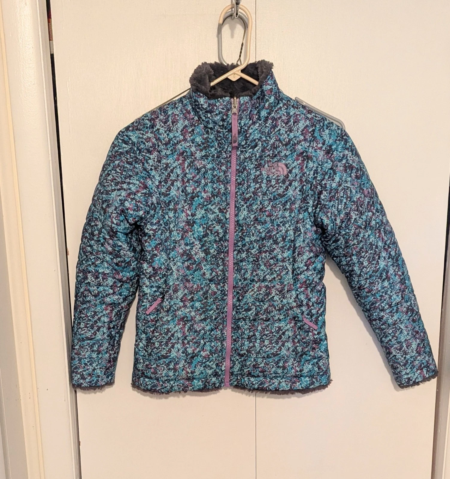 The North Face Girls Reversible Mossbud Swirl Jacket Size M 10/12 Multicolor