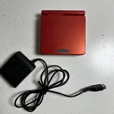 Nintendo Game Boy Advance SP AGS-001 Flame Red Handheld Video Gaming Console