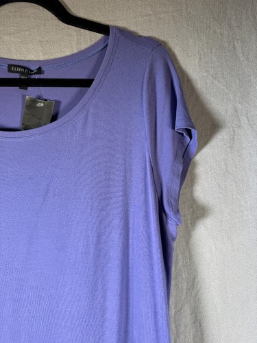 Eileen Fisher Large Women's Lilac Purple Short Sleeve Knee Length T-shirt Dress - Picture 3 of 12