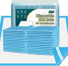 Tear-Resistant Incontinence Bed Pads 30'' x 36'' 50 Count with 125 Gram Hea...