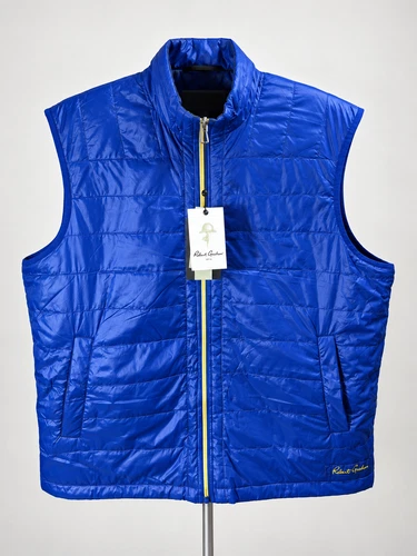 Robert Graham Men's XXL Reversible Blue and Paisley Puffer Vest NWT image 3
