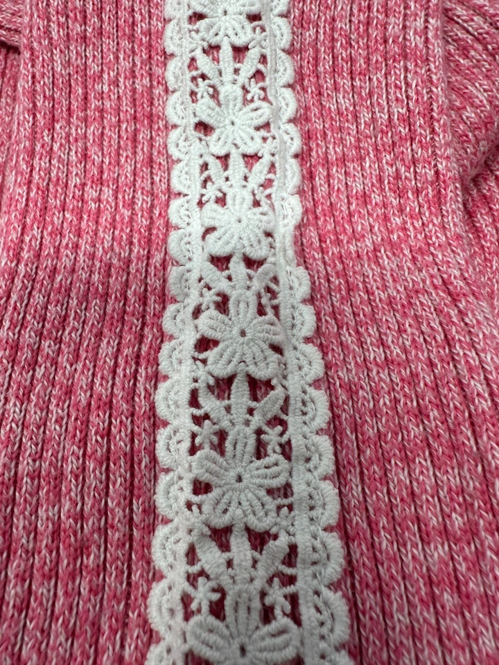 Suéter tejido jaspeado rosa Ambercrombie niños niñas 15/16 mezcla de algodón encaje Foto 4 de 4