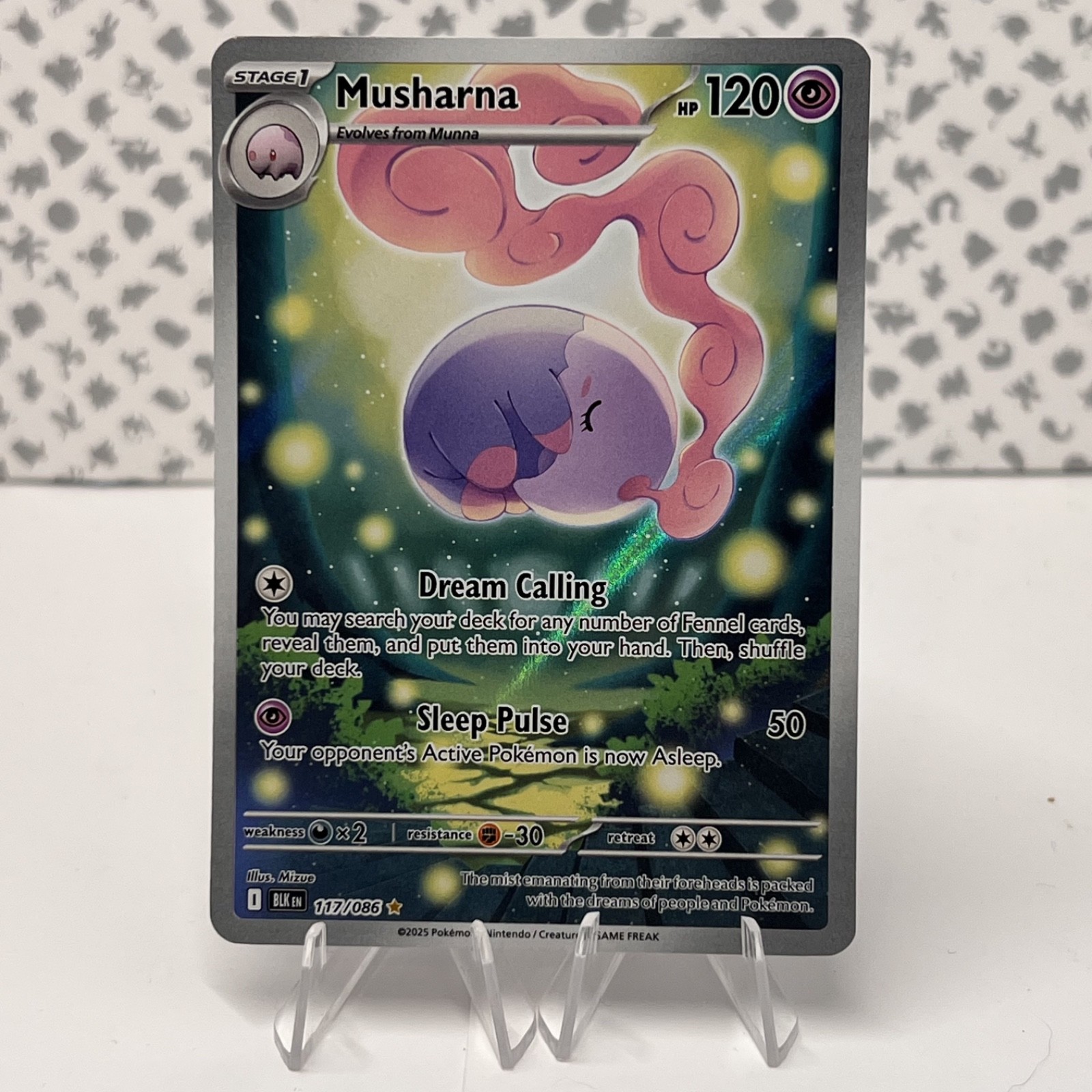 Musharna 117/086 Illustration Rare English Pokemon Black Bolt NM