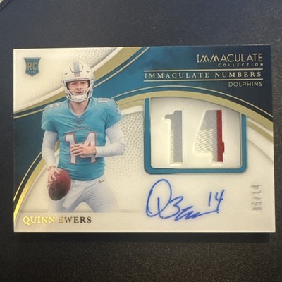2025 Immaculate Numbers Quinn Ewers /14 Gold RPA Patch Auto #14 Inscription