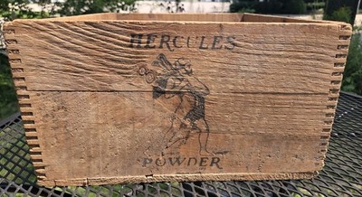 Vintage Hercules Powder Wooden Crate ICC-14 High Explosives Box Ammo Box
