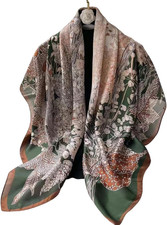 Extra Large 43" Square Silk Feeling Scarf Fashion Hair Wrap Night Headscarf