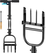 Lawn Aerator Coring Tool  Manual Plug Core Aerators with Cleaning Stick  2 Half 