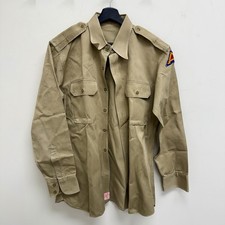 Korean War US Army Chino Cotton Shirt Patched 7th Army