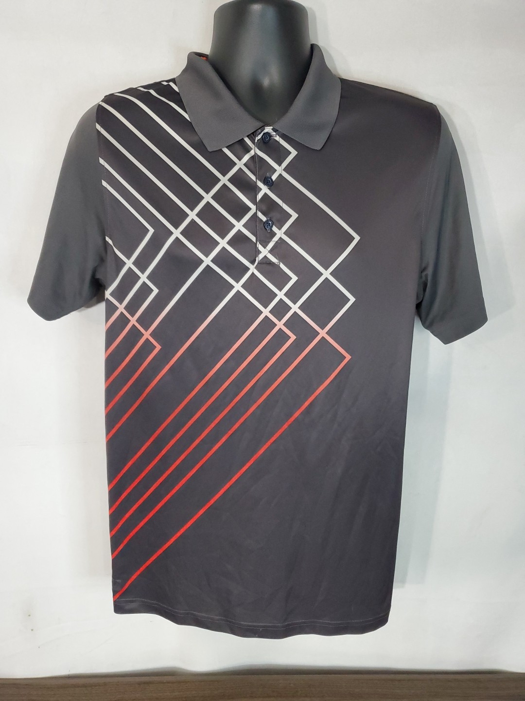 FILA Polo Shirt Men's Size medium Gray Active Athletic Short Sleeve