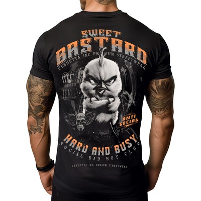 Vendetta Inc. Männer Shirt Rundhals kurzarm Sweet Hard and Busy schwarz VD-1435