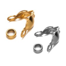 50 St&uuml;ck Edelstahl Crimp Beads Knotenabdeckungen Schmuckzubeh&ouml;r