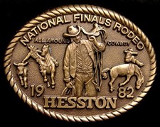 MG30142 GREAT NFR  1982 NATIONAL FINALS RODEO  HESSTON COLLECTOR BUCKLE