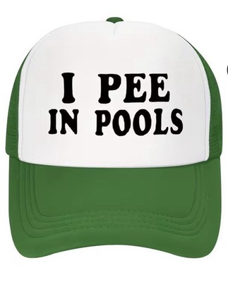 Brand New I Pee In Pools Adult Humor Funny Foam Trucker Snap Back Hat Cap Green