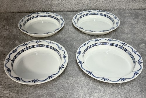(4) DANSK Bistro Cafe - NORWEGIAN BLUE Dinnerware Rimmed Soup Bowls 8” - Picture 1 of 6