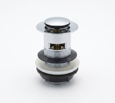 BASIN WASTE 1.1/4"BSP Slotted, Chrome Plated With Push Down Plug 