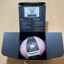 LOOPY MANGO NEW All You Knit Kit in a bag - My First Hat Merino Pink Made Italy