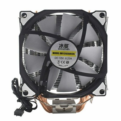 Snowman CPU Cooler 4 pin 6 Heatpipes Dual fans Cooling Fan Support     &ex