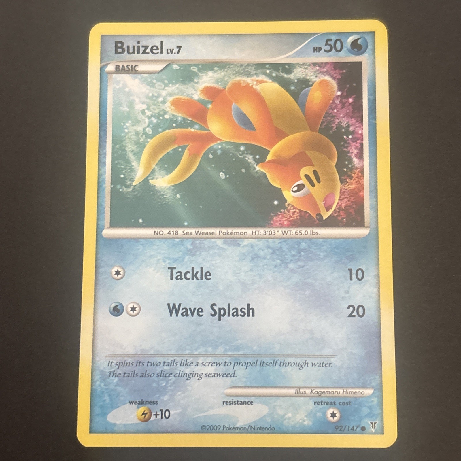 Buizel LV.7 92/147 Regular Platinum Supreme Victors Pokémon TCG NM 2009