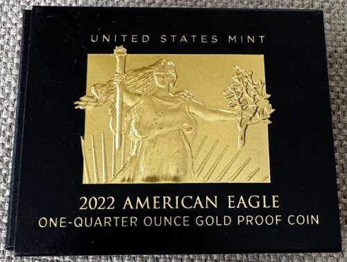 2022-W One-Quarter Ounce (1/4) Gold Proof Coin - Mint Issued OGP & COA (NO Coin)