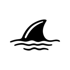 Shark Fin In Water Sticker Decal Die Cut