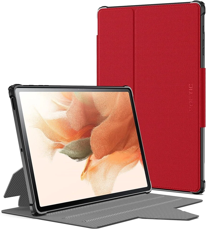 Poetic For Galaxy Tab S7 FE 2021 Case with S Pen Holder Stand Smart Cover Red - Image 2 of 4