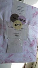 CABBAGES & ROSES 100% COTTON ALDERNEY PINK RASPBERRY QUEEN DUVET & 2 SHAMS