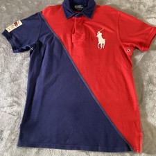 Polo By Ralph Lauren Polo Shirt Mens Large Red Colorblock Big Pony Yacht Club