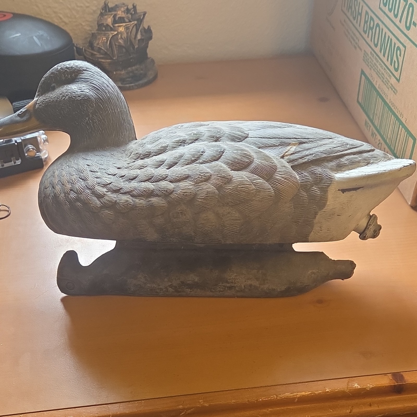 Flambeau Floating Mallard Decoy Plastic Brown Gray Duck Hunting Model 40062