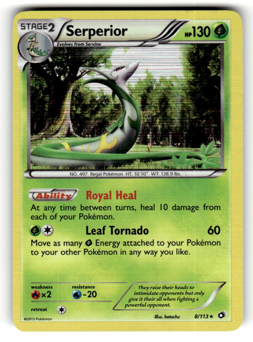 Serperior 8/113 Holo Rare Legendary Treasures Pokemon Near Mint