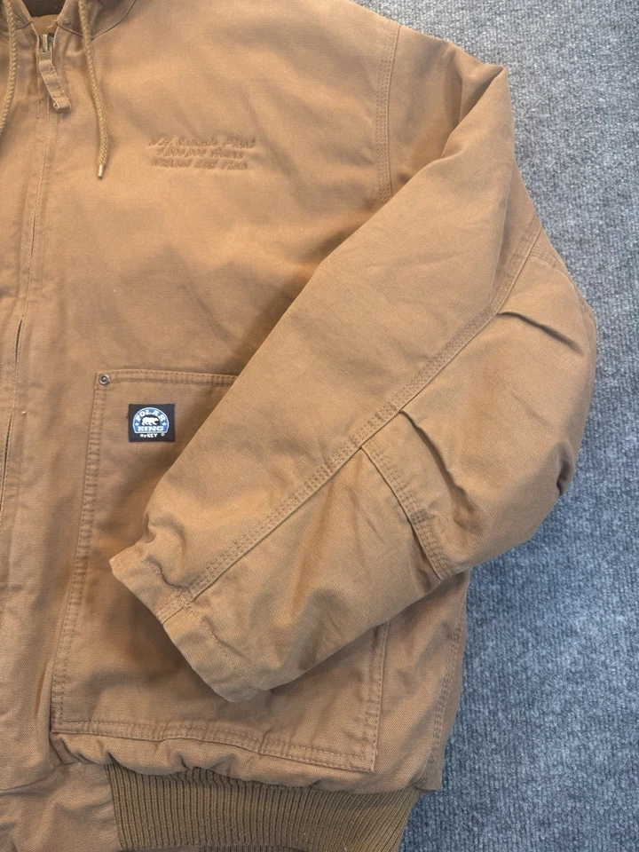 Jaqueta de trabalho Polar King by KEY masculina tamanho 2XLR bronzeada lona pato com capuz - Imagem 2 de 4