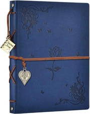 Leather Scrap Book DIY Photo Memory Book Scrapbook Photo Album 60 Pages Rose