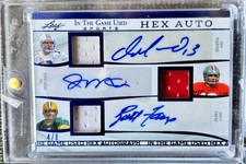 E Smith D Marino Favre B Sanders Autograph 2025 Leaf Game  Used/Jersey Relic /8