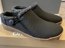 Earth Origins Jacki Women Clogs Black Faux Fur Lined Slip On Comfort Shoes 6 M