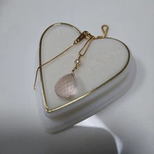 BELLESIORA Agete Sister Brand Necklace K18 YG Quartz Diamonds 40cm Adjustable J