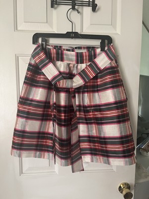 Wonen’s Crown Ivy Tartan Plaid Skirt Size With Side Zip Pockets And  Belt