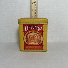Bristol Ware Lipton Tea Planter Ceylon Tin Cannister Great Condition