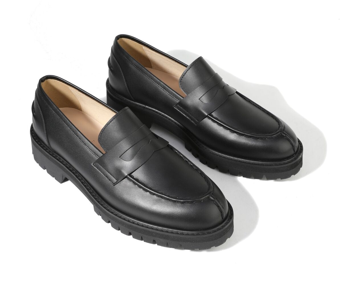 Firenze Atelier Men's Matte Black Leather Split Toe Penny Firenze Atelier Men's Matte Black Leather Split Toe Penny