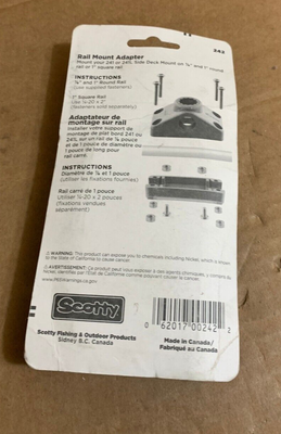 Scotty Fishing Rod Holder Rail MNT Adapter Black 242BK for sale