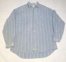 Levi's Vtg 90s Metal Button Long Sleeve Shirt Men Size L Hong Kong Silver Tag