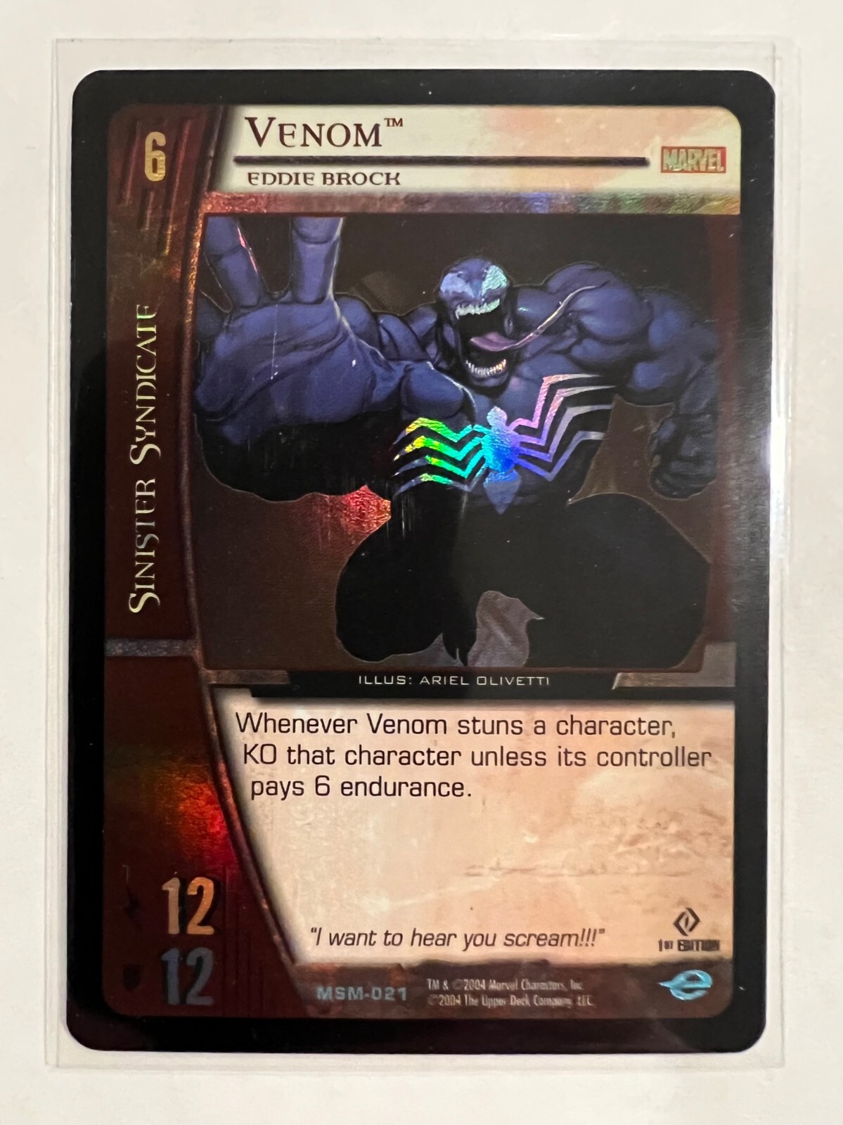 2004 Marvel vs System Foil MSM-021 VENOM Uncommon (1st Ed)💕❤️❤️💕