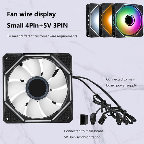 12cm CPU Cooler 5V 3-pin ARGB PWM CPU Cooler Fan (Black Forward Rotation) - Afbeelding 9 van 9
