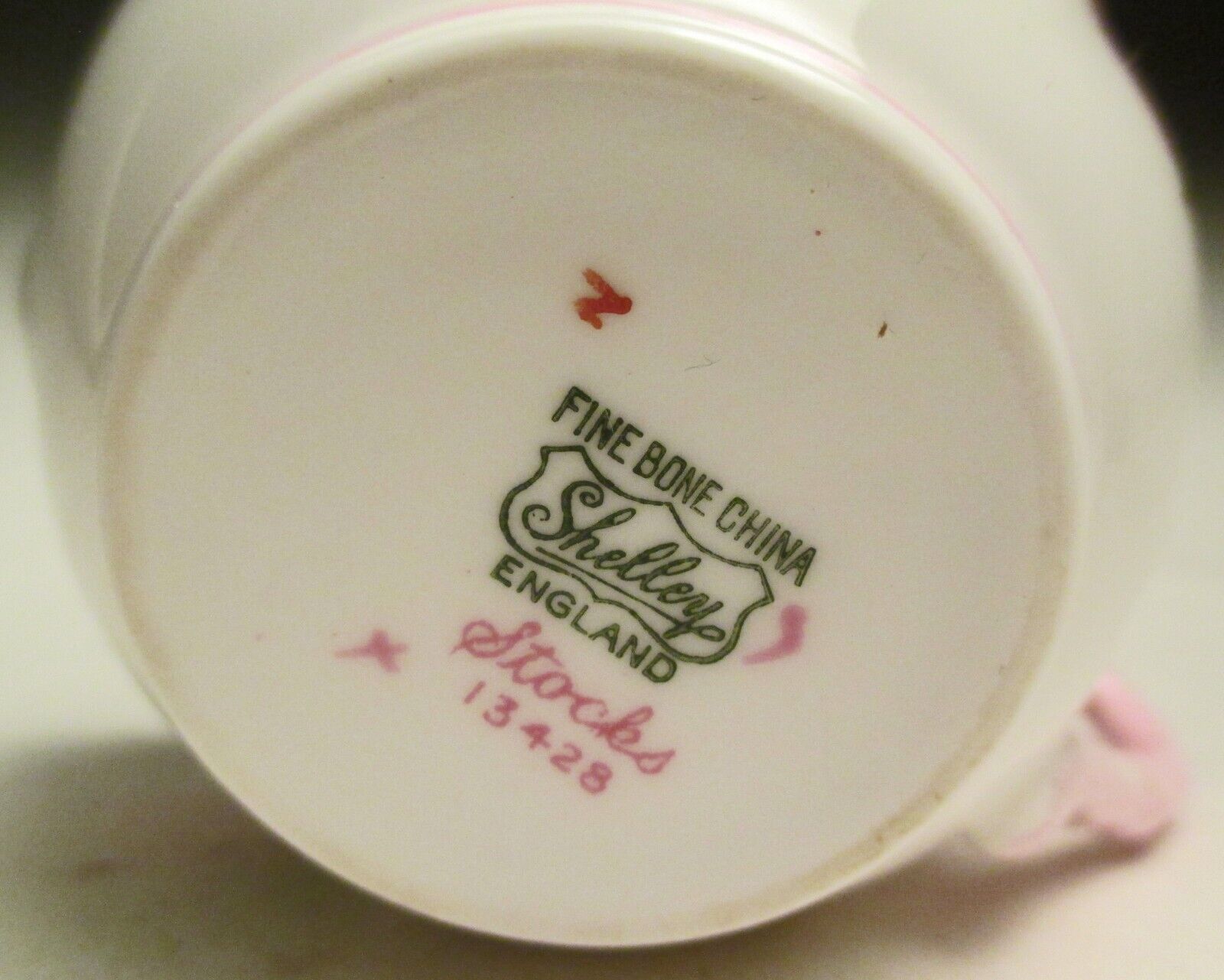 VTG Shelley China Stocks on Dainty Shape Tea Cup & Saucer  Bone China, England