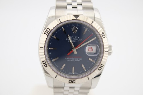 Rolex Datejust Turn-O-Graph Steel Jubilee 36mm Blue Dial Watch 116264 - Picture 4 of 13