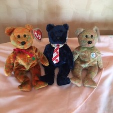Ty Vintage Beanie Babies  3 x Bears - Pops, Kanata, Speckles